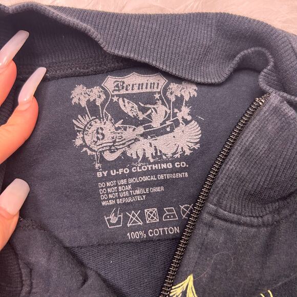 Y2k Bernini graphic blokecore zip up sweatshirt size S - Picture 3 of 4